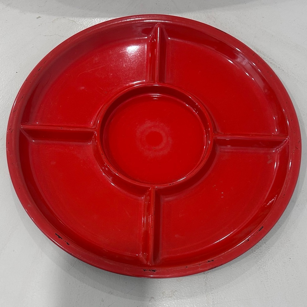 Red Sectioned Serving Tray